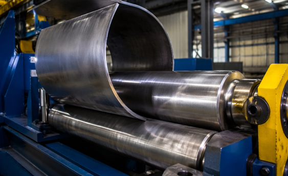 O que é o processo de calandragem e qual sua importância na fabricação de peças de grande porte?